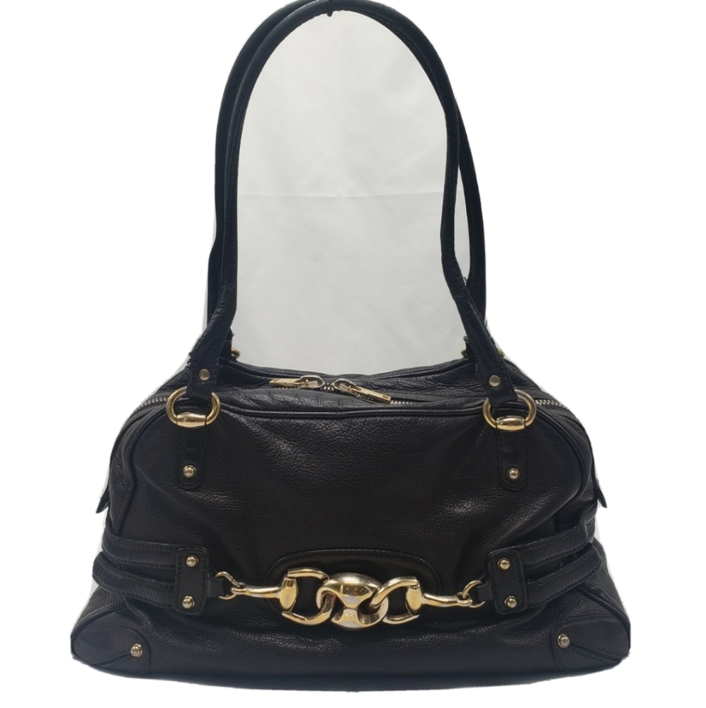 💜 FINAL PRICE💜 100% Authentic Gucci Black Leather Wave Boston Bag